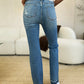 Judy Blue Full Size Mid Rise Destroyed Hem Distressed Jeans Womens Jeans   