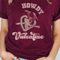 Howdy Valentine Cowboy Boots Graphic Tee T- Shirt Heather Maroon S 