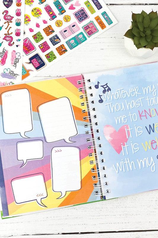Faith-Based Gratitude Journal w Stickers 52-Week - Three Mad Hatters Mercantile 