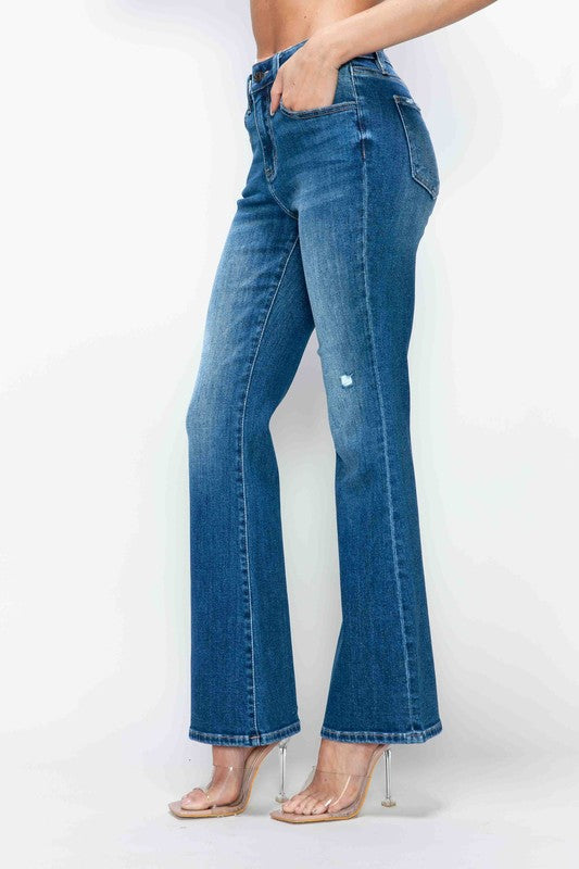 Bytos High Rise Bootcut Jeans with Pockets Womens Jeans