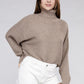 Viscose Dolman Sleeve Turtleneck Sweater Long Sleeve Blouse H COCOA S 