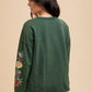 Annie Wear Embroidered Long Sleeve French Terry Top Womens Long Sleeve Tops