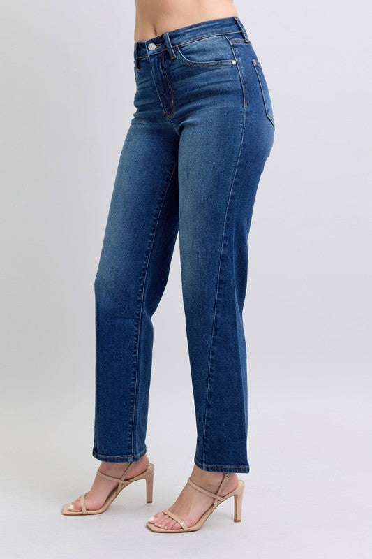 Judy Blue Side Seam Detail Straight Jeans with Pockets Womens Jeans