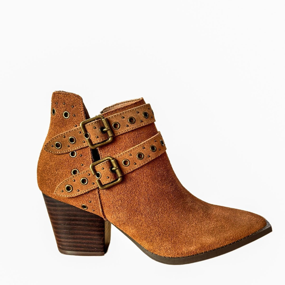Elsa Leather Ankle Boot in Tan - Three Mad Hatters Mercantile 