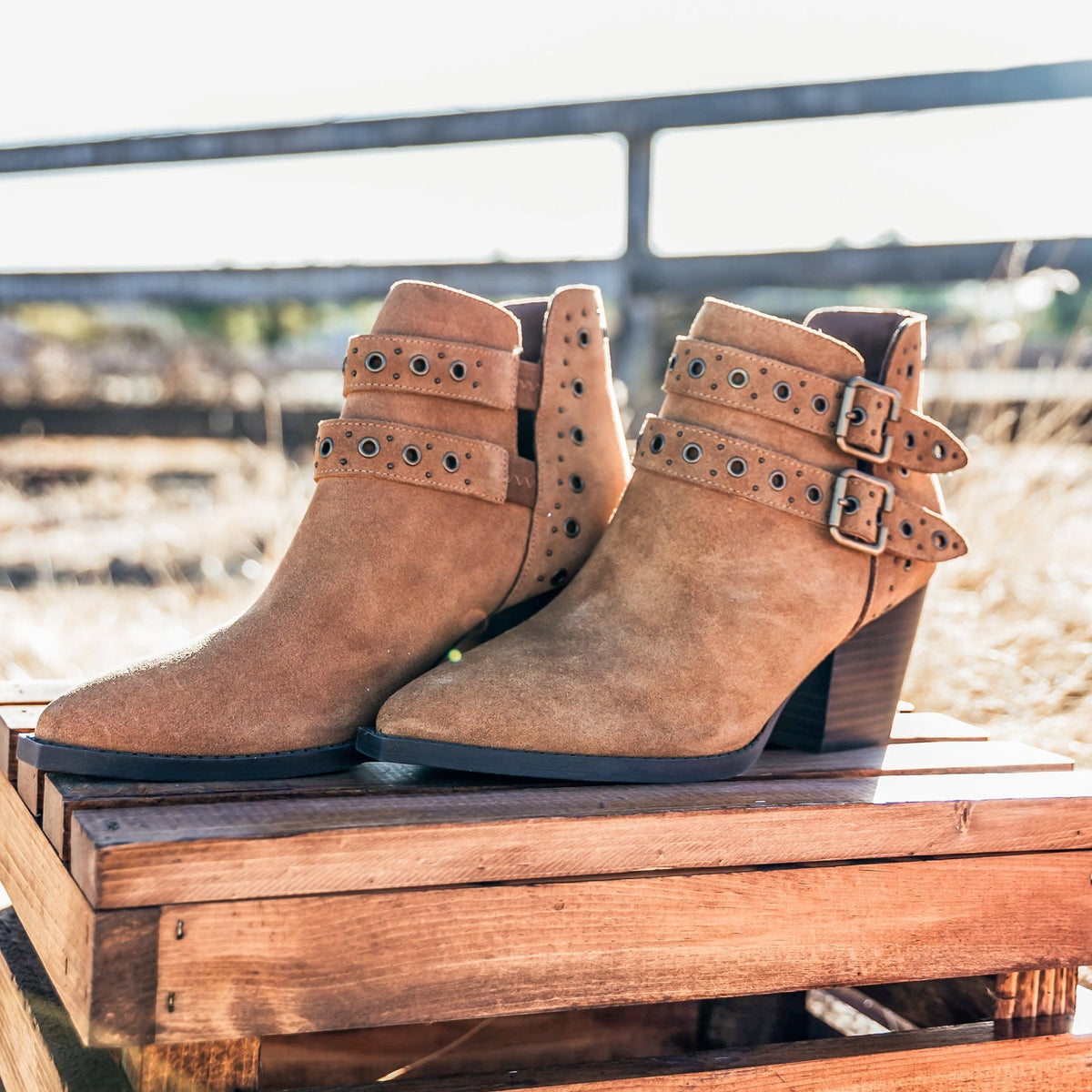 Elsa Leather Ankle Boot in Tan - Three Mad Hatters Mercantile 
