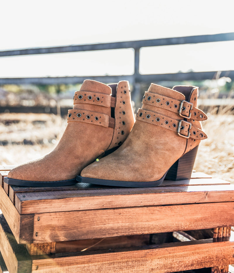 Elsa Leather Ankle Boot in Tan Shoes