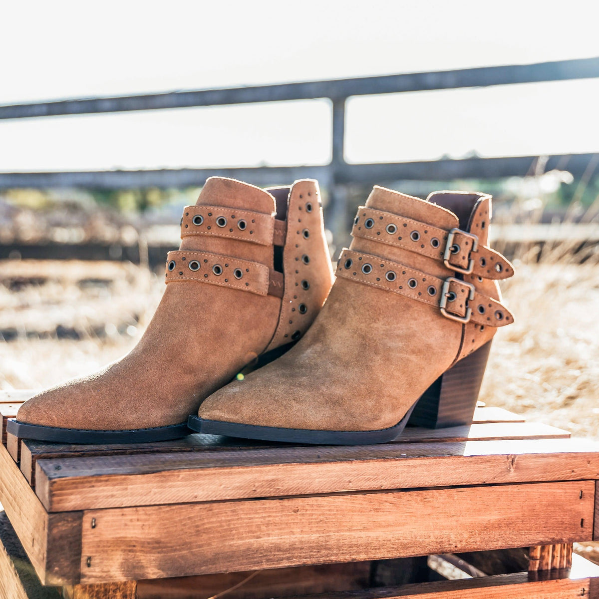 Elsa Leather Ankle Boot in Tan - Three Mad Hatters Mercantile 