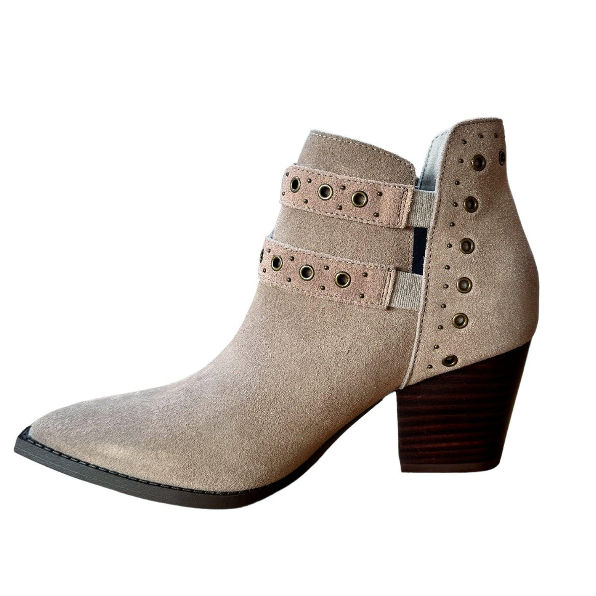 Elsa Leather Ankle Boot in Taupe - Three Mad Hatters Mercantile 