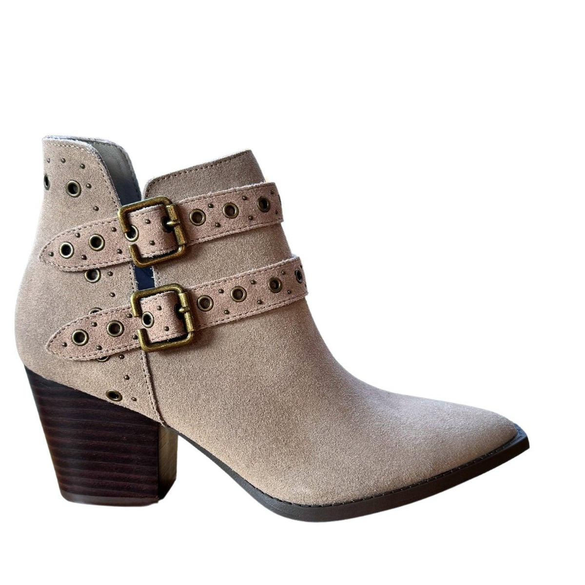 Elsa Leather Ankle Boot in Taupe - Three Mad Hatters Mercantile 