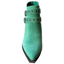 Elsa Leather Ankle Boot in Teal