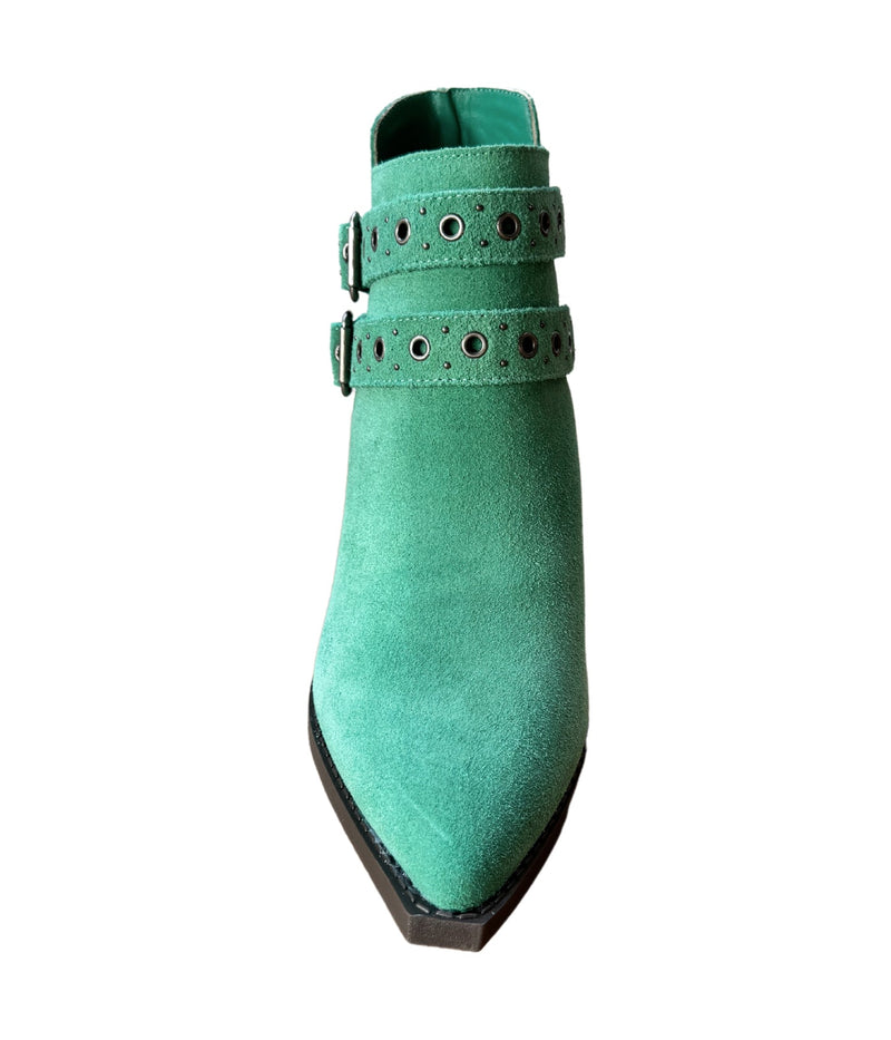 Elsa Leather Ankle Boot in Teal Shoes