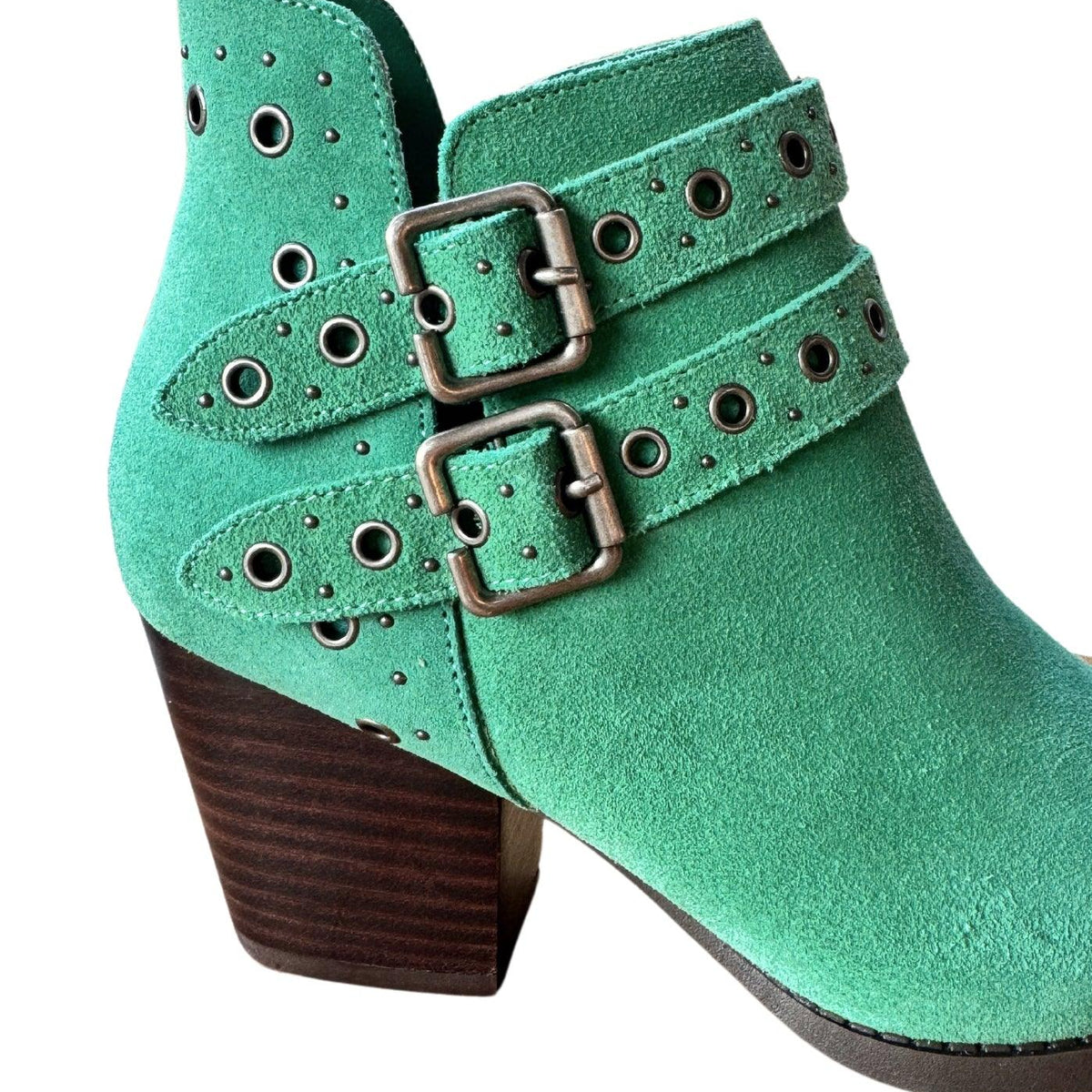Elsa Leather Ankle Boot in Teal - Three Mad Hatters Mercantile 