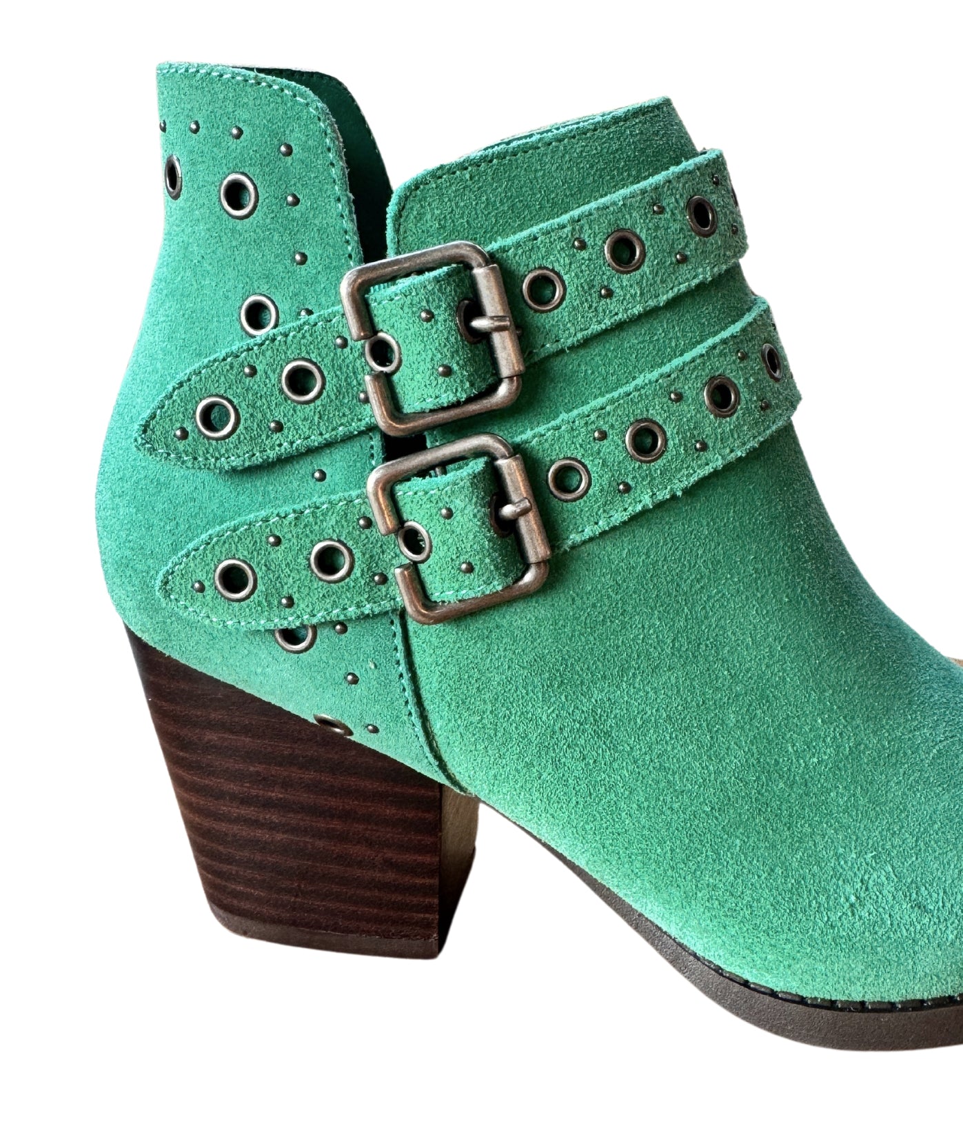 Elsa Leather Ankle Boot in Teal Shoes