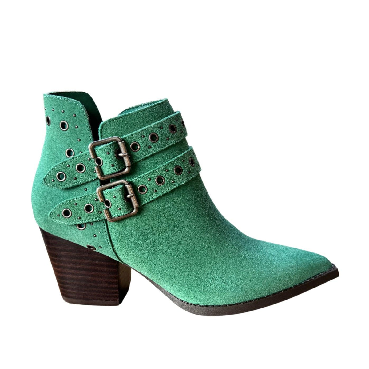 Elsa Leather Ankle Boot in Teal - Three Mad Hatters Mercantile 