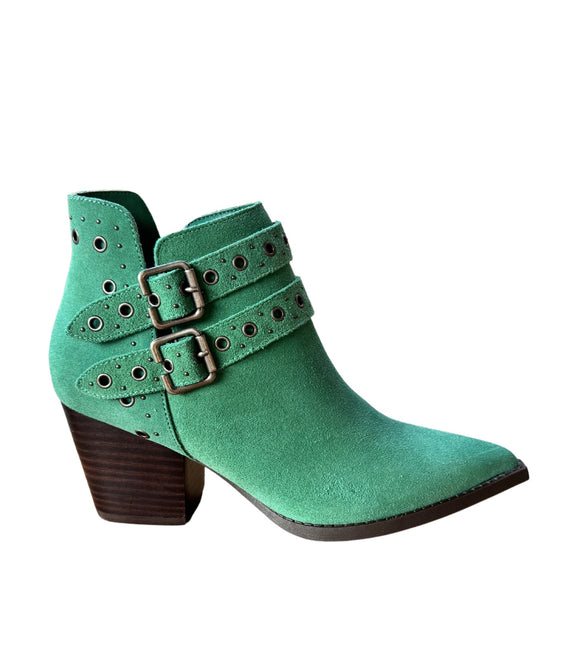 Elsa Leather Ankle Boot in Teal Shoes