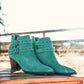 Elsa Leather Ankle Boot in Teal Shoes