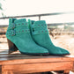 Elsa Leather Ankle Boot in Teal Shoes