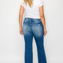 Bytos Raw Hem Distressed High Rise Bootcut Jeans
