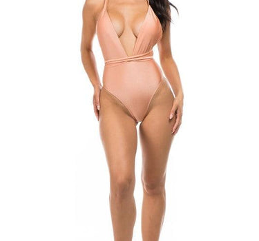 Sultry Waves: Crisscross Cut-Out One-Piece Swimsuit