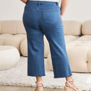RFM Crop Chloe Tummy Control High Waist Raw Hem Jeans