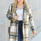 Double Take Plaid Button Up Lapel Collar Coat