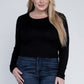 Plus Classic Ribbed Round Neck Long Sleeve Long Sleeve Shirt