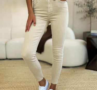 Judy Blue Full Size Garment Dyed Tummy Control Skinny Jeans