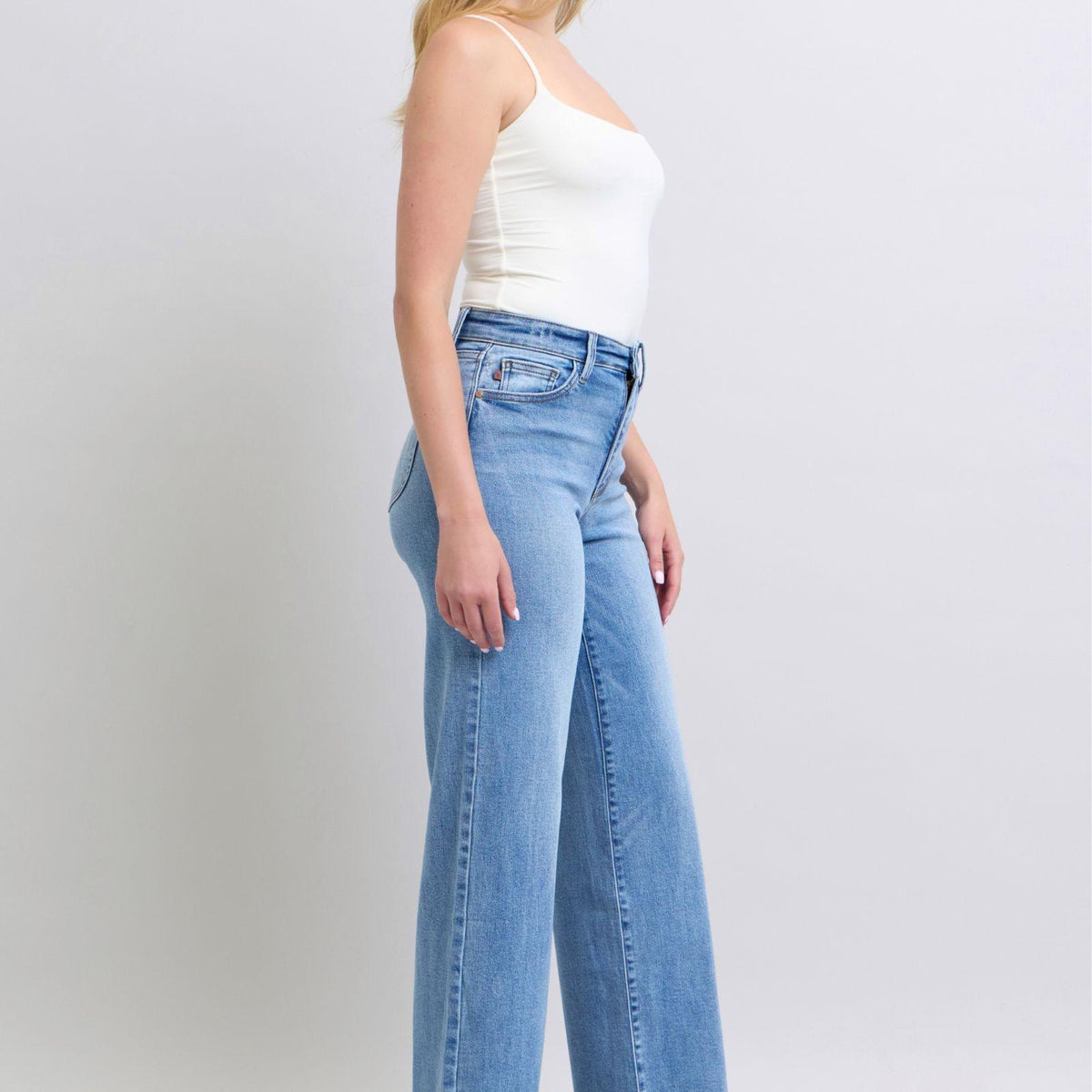 Judy Blue Wide Leg Jeans with Pockets - Three Mad Hatters Mercantile 