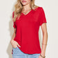 Basic Bae Full Size V-Neck High-Low T-Shirt Womens T-shirt   