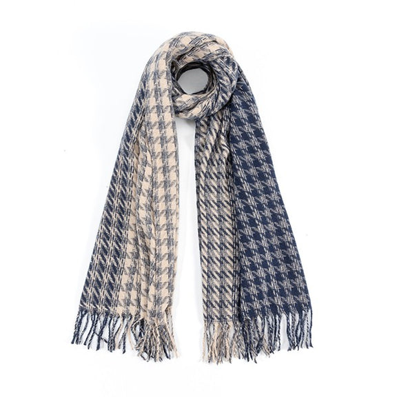 HOUNDSTOOTH TWO TONED FASHION SCARF Scarf CBCB/BLUE Os 