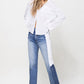 Super HIgh RIse Straight W/Side Blocking Panel Straight Leg Jeans   