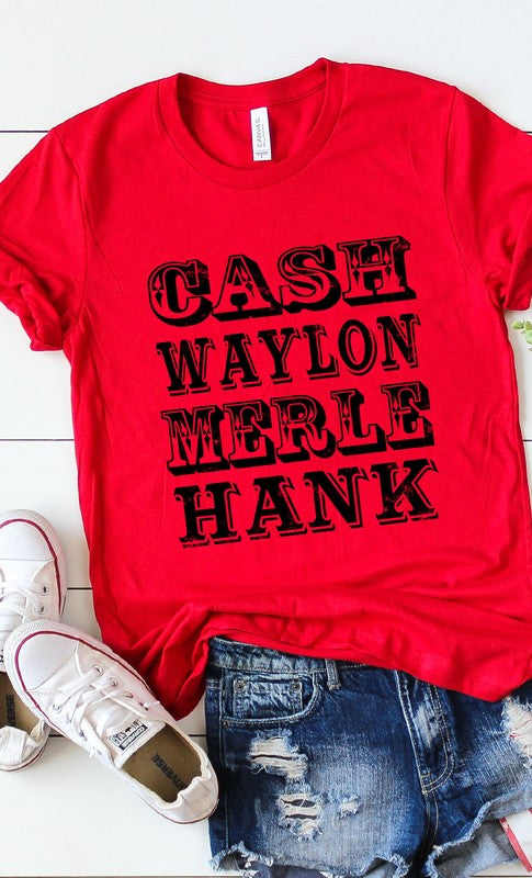 Retro Country Singer Graphic Tee  Canvas Red S 