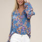 Floral chiffon blouse Womens Blouse LIGHT BEIGE S 