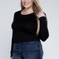 Plus Classic Ribbed Round Neck Long Sleeve Long Sleeve Shirt   