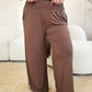 Double Take Full Size Smocked Wide Waistband Wide Leg Pants Womens Lounge Pants   