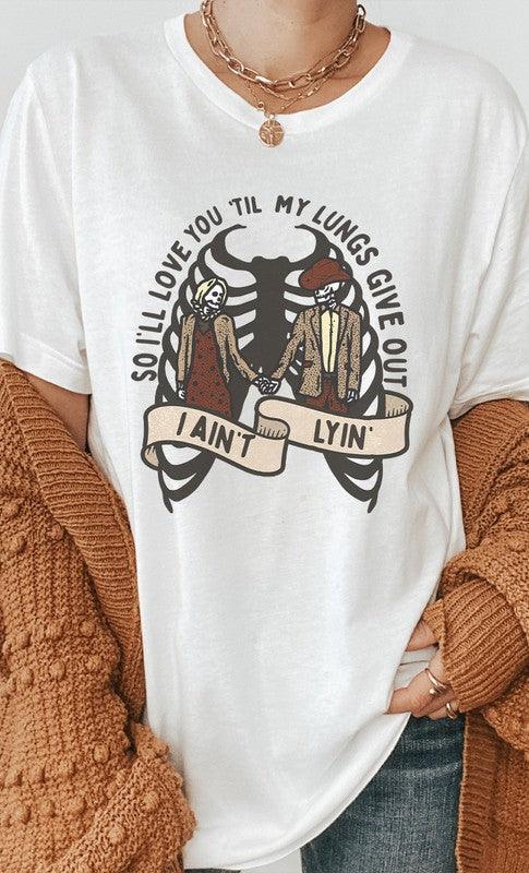 Love You Til My Lungs Give Out Graphic Tee - Three Mad Hatters Mercantile 