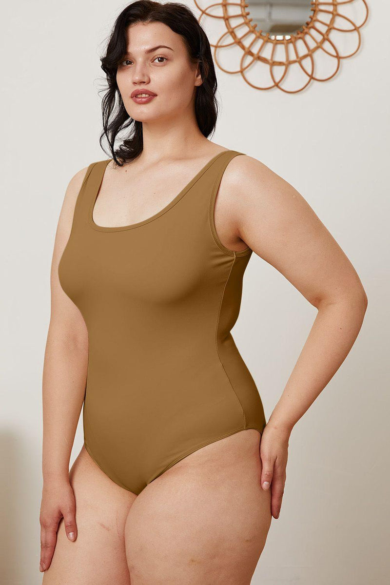Basic Bae Full Size Square Neck Sleeveless Bodysuit - Three Mad Hatters Mercantile 