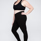 Plus Size V Waist Full Length Leggings Leggings   