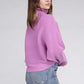 Viscose Dolman Sleeve Turtleneck Sweater Long Sleeve Blouse   