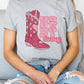 Howdy Honey XOXO Boots Valentines Graphic Tee Womens Graphic T-shirt Athletic Heather S 