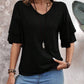 V-Neck Half Sleeve Blouse Womens Tops   