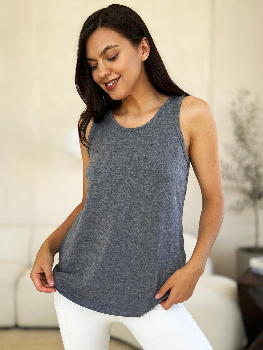 Basic Bae Full Size Round Neck Tank - Three Mad Hatters Mercantile 