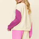 Double Take Contrast Drop Shoulder Top and Shorts Set