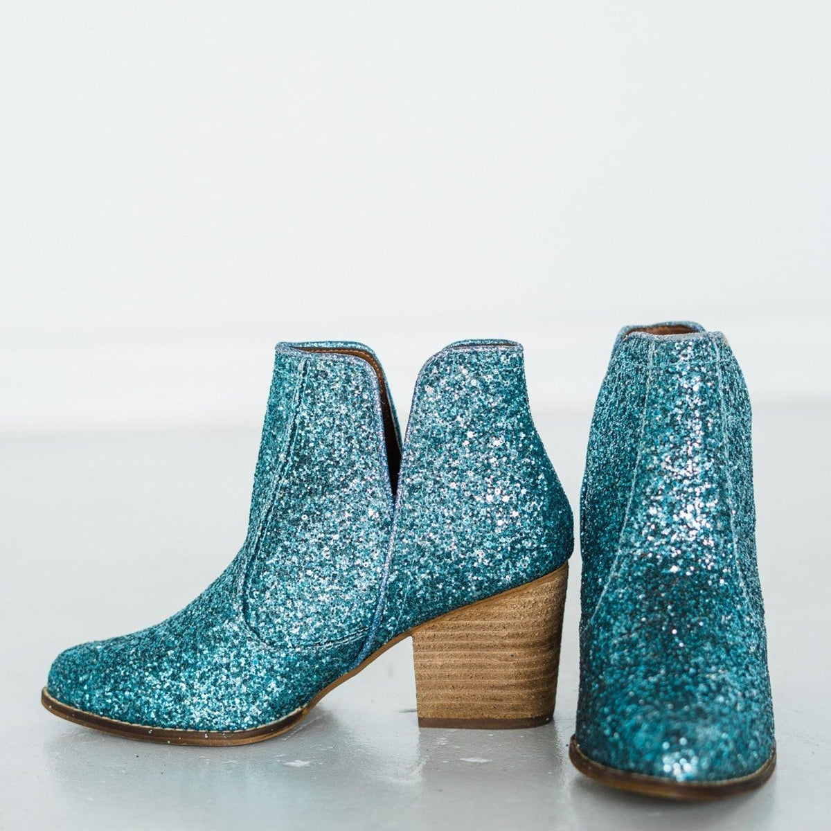 Fiera Booties in Blue - Three Mad Hatters Mercantile 