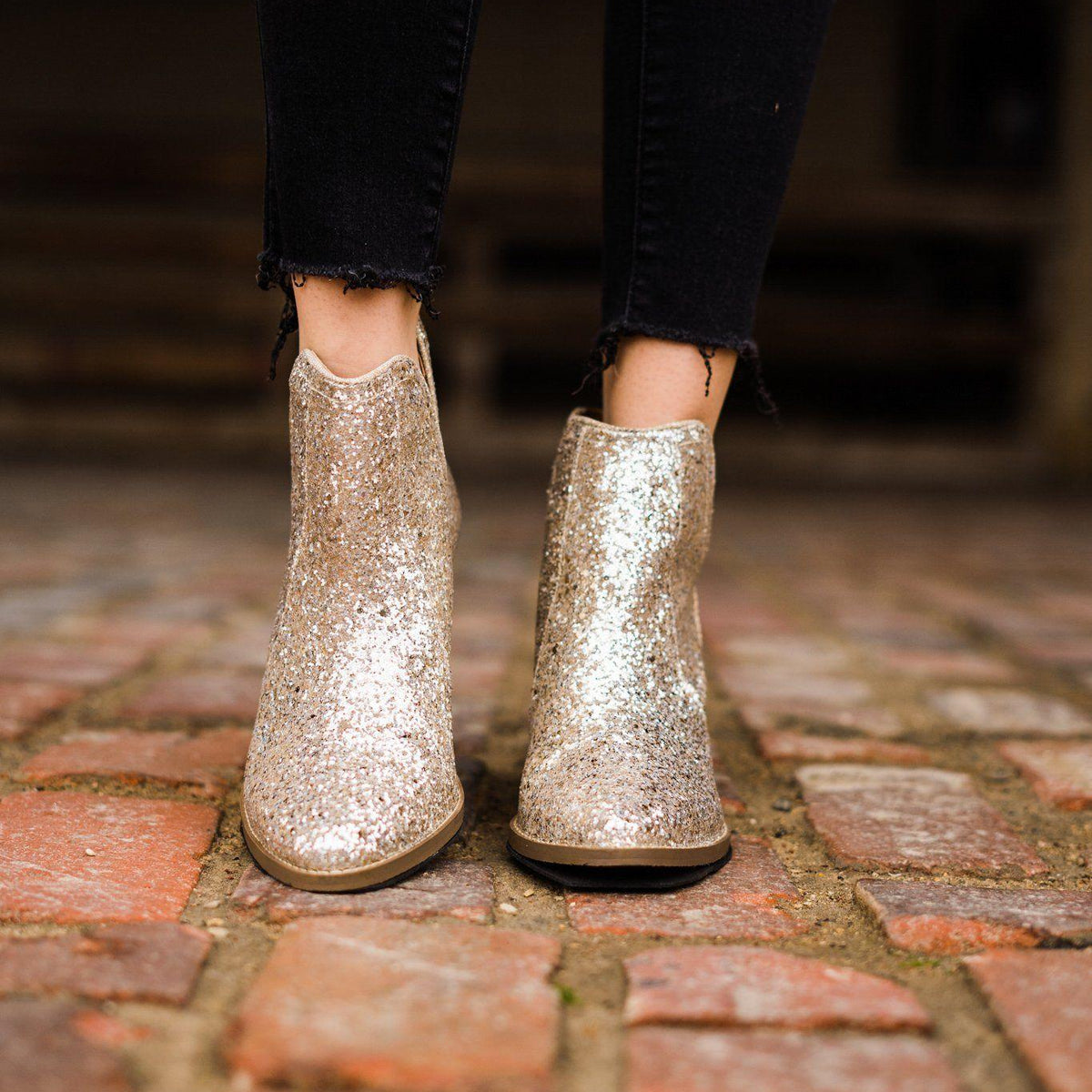 Fiera Booties in Gold - Three Mad Hatters Mercantile 