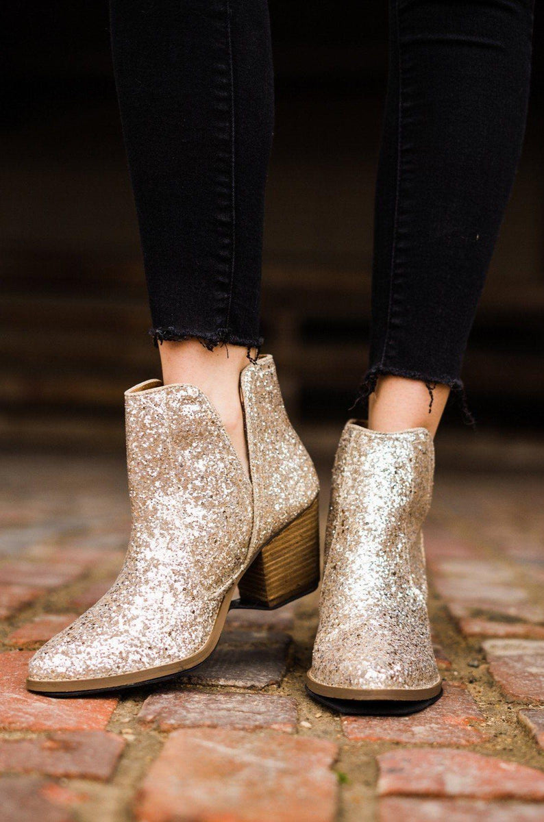 Fiera Booties in Gold - Three Mad Hatters Mercantile 