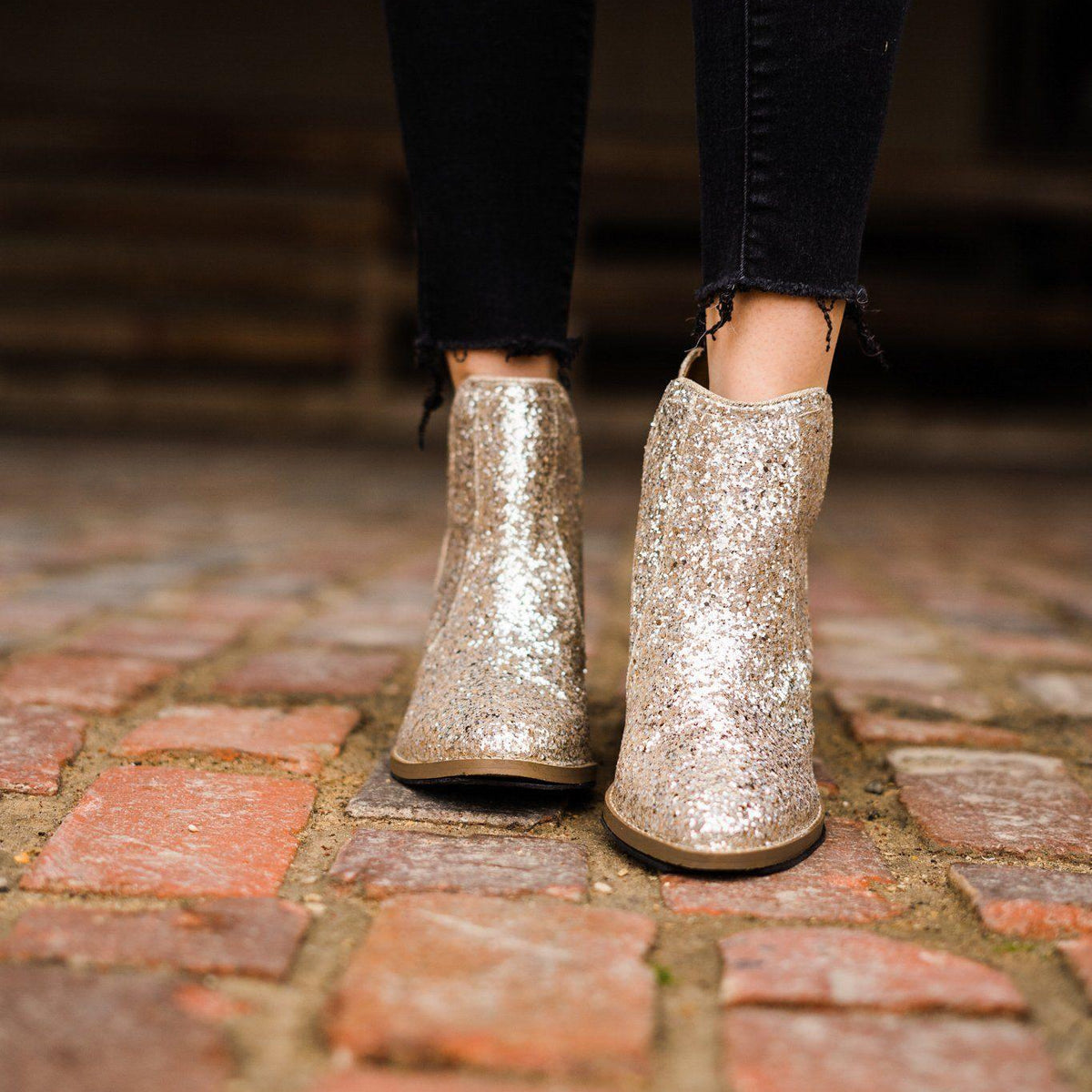 Fiera Booties in Gold - Three Mad Hatters Mercantile 
