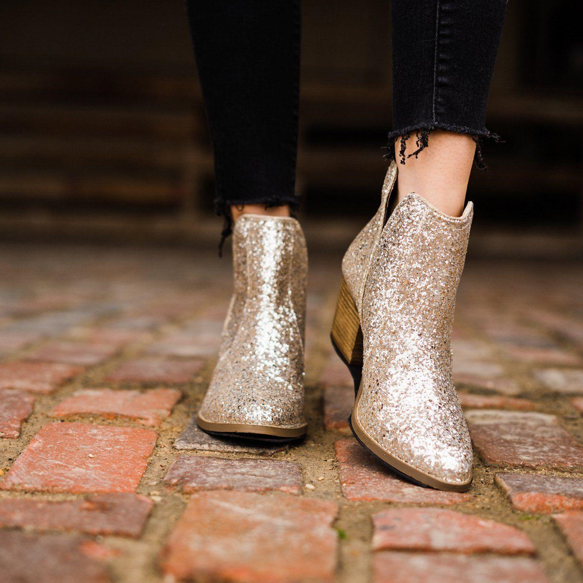 Fiera Booties in Gold - Three Mad Hatters Mercantile 