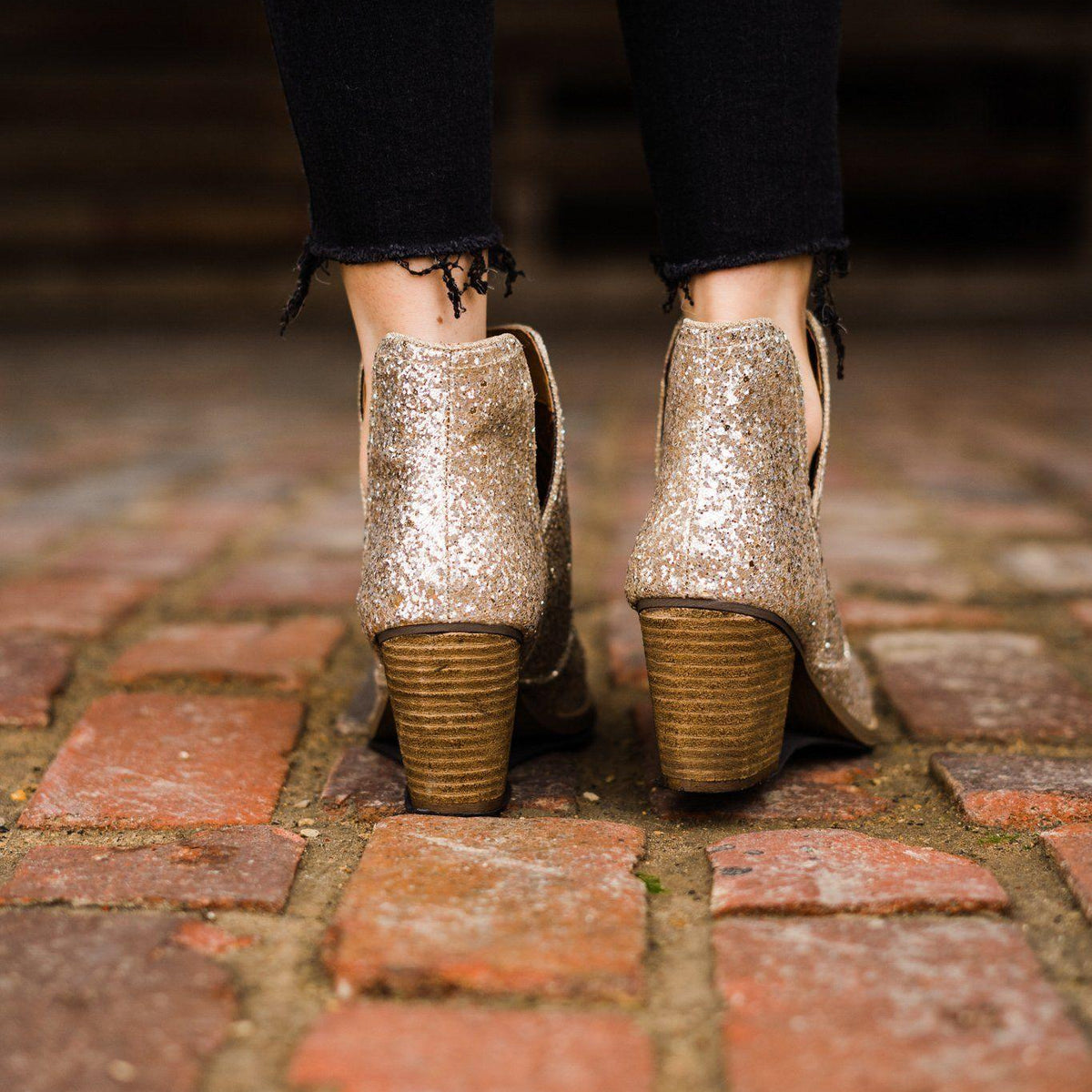 Fiera Booties in Gold - Three Mad Hatters Mercantile 