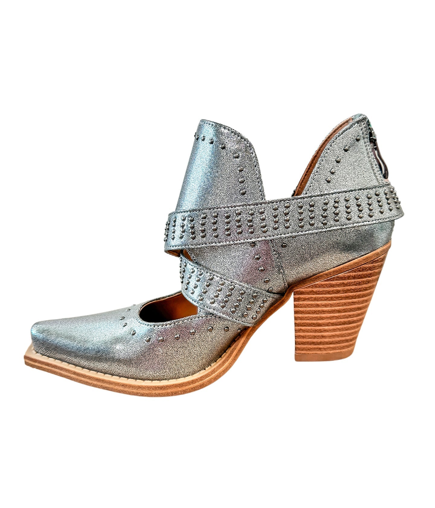 Fiona Ankle Boot in Silver Shoes   